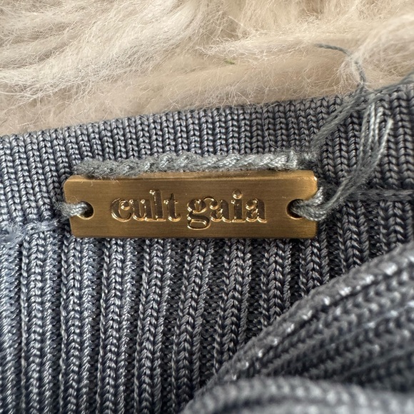 Cult Gaia ribbed knit blue sexy mini dress - Picture 5 of 6